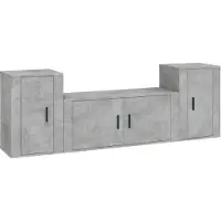 vidaXL 3-tlg. TV-Schrank-Set Betongrau Holzwerkstoff