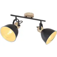 Globo Lighting Strahler Metall schwarz, 2x E27