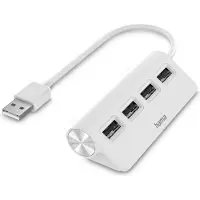 Hama USB-Hub 4 Ports, USB 2.0, Weiß