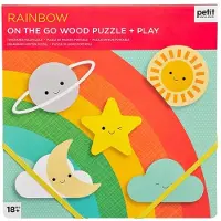 Sonstige Verlage Petit Collage: Rainbow Chunky Wood Puzzle + Play