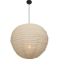Steinhauer Pendelleuchte Bangalore 1-flammig Leinen Braun 70x70cm