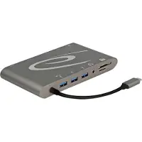 DeLOCK 87297, USB 3.2 Gen 2 (3.1 Gen 2) Type-C, Grau, MicroSD (TransFlash), SD, RJ-45, USB 3.2 Gen 2 (3.1 Gen 2) Type-A, USB 3.2 Gen 2 (3.1 Gen 2) Type-C, VGA, mini DisplayPort, Metall, USB