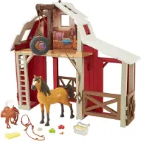 Spirit Pferdestall Spielset mit Pferd , 3 Spielbereiche, 10 Spielteile