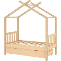 Syfax Kinderbett mit Schublade Massivholz Kiefer 70x140 cm