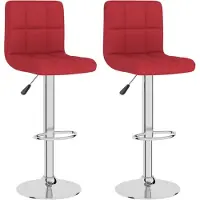 vidaXL Barhocker 2 Stk. Weinrot Stoff