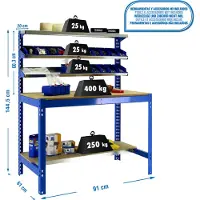 Simonwork (bancos De Trabajo) Bt1 Metallregal 1445x910x610 Mm