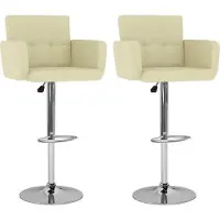 vidaXL "im Angebot" Barhocker 2 Stk. Creme Kunstleder - Barhocker CC9902