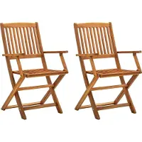 vidaXL Möbel Klappbare Gartenstühle 2 Stk. Massivholz Akazie - Gartenstühle 46337