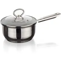 Banquet stielkasserolle 16cm mit Glasdeckel 1,5l Edelstahl MATTE NEW LINE Induktion
