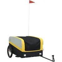Syfax Fahrradanhänger Schwarz und Gelb 45 kg Eisen