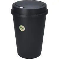 By Lille Vilde | Mülleimer 47 l - Schwarz - Praktisch - Mit Klappe - Recyclingfähig