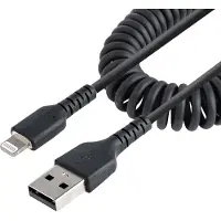 StarTech.com .com USB-A auf Lightning Spiralkabel 1 m, iPhone/iPad, Schwarz