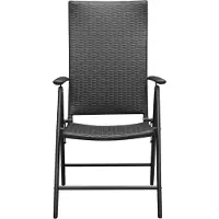 vidaXL "Winter Sale" Gartenstühle - Schwarz Stapelbare Gartenstühle 2er-set Poly Rattan Schwarz DE1378656