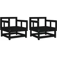 vidaXL Gartenstühle 2 Stk. Schwarz Massivholz Kiefer