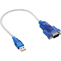 Intos USB zu Seriell Adapterkabel, Stecker A an 9pol Sub D Stecker, USB Type-A, DB-9, Blau, Transparent