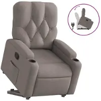 Syfax Relaxsessel mit Aufstehhilfe Taupe Stoff