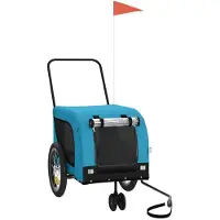Syfax Fahrradanhänger Hunde Blau und Schwarz Oxford-Gewebe & Eisen