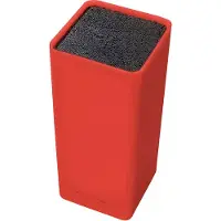 Echtwerk EW-MB-0135 Universal-Messerblock Square mit Borsteneinsatz, rot, Kunststoff