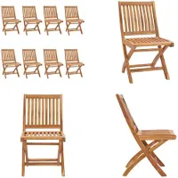 vidaXL Klappbare Gartenstühle 8 Stk. Massivholz Teak - Gartenstuhl - Gartenstühle - Holzstuhl - Holzstühle