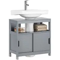 SoBuy FRG128-II-SG Waschbeckenunterschrank Badmöbel Badezimmerschrank Waschtisch Unterschrank