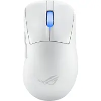 Asus ROG Keris II Ace Wireless AimPoint White, rechts, Optisch, RF Wireless + Bluetooth + USB Type-A, 42000 DPI, Weiß