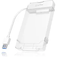 Icy Box IB-AC703-U3, USB 3.2 Gen 1 zu 2,5" SATA Festplatten (9,5 mm Höhe) Adapter Kabel mit Schutzbox, Zugriff LED, USB 2.0 compatibel, weiß