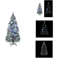 vidaXL Weihnachtsbaum mit Beleuchtung und Ständer 180 cm Glasfaser - Weihnachtsbäume
