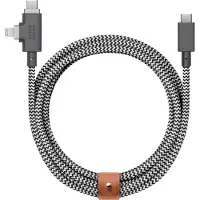 Native Union Belt Duo Pro, Schwarz, Weiß, USB C, USB C/Lightning, 1,5 m, Männlich, Männlich