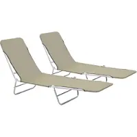 Syfax Klappliegen 2 Stk. Stahl und Stoff Taupe