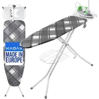 Kadax Klappbares Bügelbrett, 120x38cm Dampfbügelbrett mit Metallnetz
