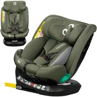 Lionelo Autokindersitz Bastiaan One i-Size, ab Geburt bis 12 Jahren, ab 0 kg bis 36 kg, Dri-Seat, 360 Grad - Grünolive