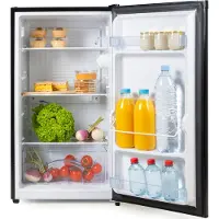 Primo PR121FR Tischkühlschrank - 88 Liter Fassungsvermögen - Schwarz - - Freistehender Tischkühlschrank