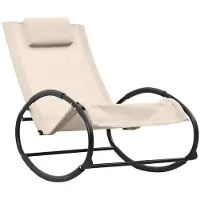 Syfax Sonnenliege mit Kissen Stahl und Textilene Creme