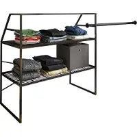 VCM Metall Kleiderschrank |offener Schrank | begehbarer |Dachschrägen Regal | Maße ca. B. 100 x H. 100 x T. 50 cm - Disal
