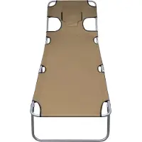 vidaXL "2026 Aktion"Sonnenliege HOMMIE - Gartenliege - Gartenmöbel - Klappbar Kopfkissen Verstellbare Rückenlehne Taupe - 189x58x27 cm DEMöbel 3588681