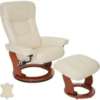 Robas Lund MCA Relaxsessel Halifax, Fernsehsessel Hocker, Echtleder 130kg belastbar creme, honigfarben