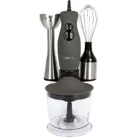 Clatronic SMS 3777, Stabmixer/Schneebesen/Multizerkleinerer zum mixen, zerkleinern, schlagen, 400 Watt, inklusive Zubehör, Edelstahl/Titan