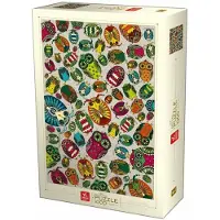 D - Toys DEICO Puzzle 1000 Teile, detailreiches Eulen Motiv, Pattern - Texture Kollektion, 47 x 68 cm