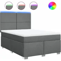 Syfax Boxspringbett mit Matratze Dunkelgrau 160x200 cm Stoff