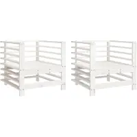 vidaXL Gartenstühle 2 Stk. Weiß Massivholz Kiefer