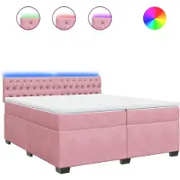Syfax Boxspringbett mit Matratze Rosa 200x200 cm Samt