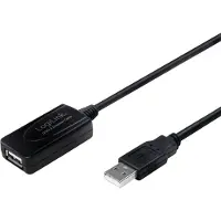Logilink USB 2.0 Aktives Verlängerungskabel 20,0 m schwarz