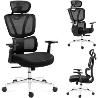MarkAdler Expert 4.6 | Ergonomisch Schreibtischstuhl Bürostuhl | Verstellbarer Lordosenstütze Rückenlehne Armlehnen | mit Aufhänger | Schwarz