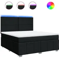Syfax Boxspringbett mit Matratze Schwarz 180x200 cm Stoff