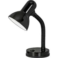 Eglo Tischlampe Basic, Schreibtischlampe Kinder, Leselampe Schwanenhals, flexible Schreibtisch Lampe, schwarze Nachttischlampe mit E27 Fassung