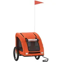 Syfax Fahrradanhänger für Hunde Orange Oxford-Gewebe und Eisen