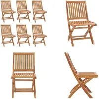 vidaXL Klappbare Gartenstühle 6 Stk. Massivholz Teak - Gartenstuhl - Gartenstühle - Holzstuhl - Holzstühle