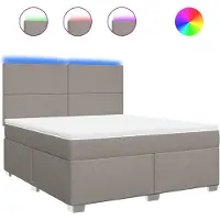 Syfax Boxspringbett mit Matratze Taupe 180x200 cm Stoff