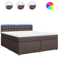 vidaXL Boxspringbett mit Matratze Dunkelbraun 180x200 cm Stoff