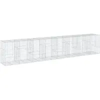 vidaXL Gabione mit Deckel 800x100x150 cm Verzinktes Eisen